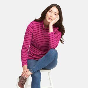 JOULES Fairdale Half Zip Sweatshirt Pullover 1/4 Zip Striped Pink Purple Women 4
